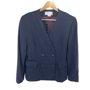 Christian Dior vintage The Suit Blazer Double Breasted Pure Wool Navy Blue Size